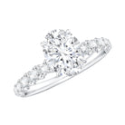Rosec Jewels-1 Carat Oval Cut Lab Grown Diamond Side Stone Engagement Ring IGI Certified