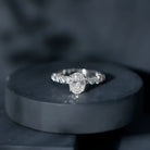Rosec Jewels-1 Carat Oval Cut Lab Grown Diamond Side Stone Engagement Ring IGI Certified