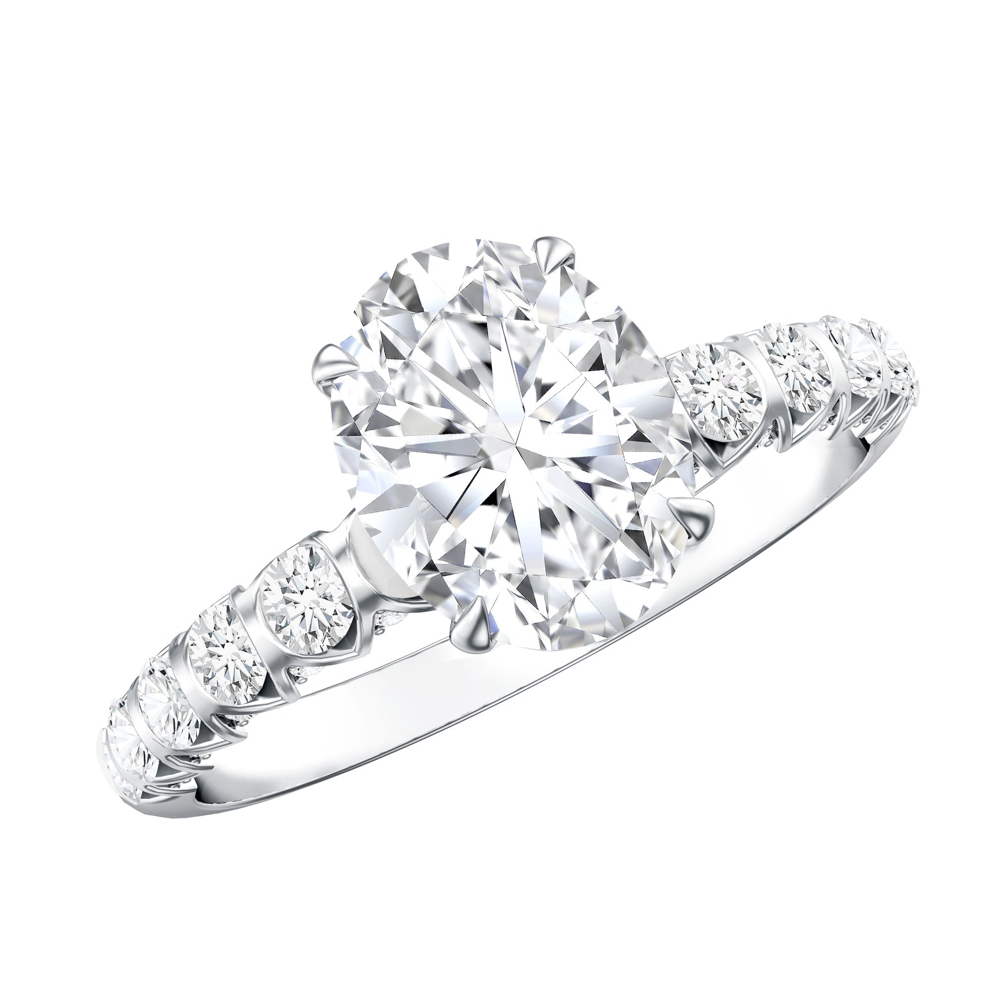 Rosec Jewels-Oval 2 Carat Lab Grown Diamond Solitaire Engagement Ring IGI Certified