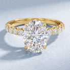Lab Grown Diamond Oblong Engagement Ring 3 Carat with IGI Certificate Lab - ( E-VS1 ) - Rosec Jewels