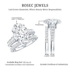Rosec Jewels-IGI Graded 4 Carat Lab Grown Diamond Oval Wedding Ring Set for Women