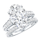 IGI Certified Lab Grown Diamond 5 Carat Oval Engagement Ring with Wedding Band Lab - ( E-VS1 ) - Rosec Jewels