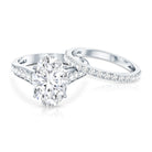 Rosec Jewels-IGI Certified Lab Grown Diamond 5 Carat Oval Engagement Ring with Wedding Band