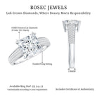 Rosec Jewels-IGI Certified Princess Cut Lab Grown Diamond 4 Carat Engagement Ring with Side Stones