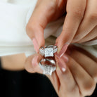 Rosec Jewels-IGI Certified 3 Carat Princess Cut Lab Grown Diamond Engagement Ring with Side Stones