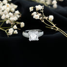 Rosec Jewels-IGI Certified 3 Carat Princess Cut Lab Grown Diamond Engagement Ring with Side Stones