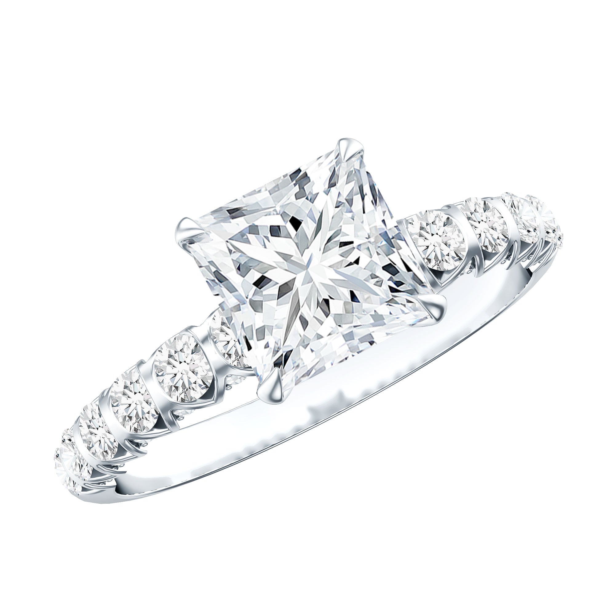 Rosec Jewels-2 Carat IGI Certified Lab Grown Diamond Princess Cut Engagement Ring