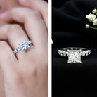 2 Carat IGI Certified Lab Grown Diamond Princess Cut Engagement Ring Lab - ( E-VS1 ) - Rosec Jewels