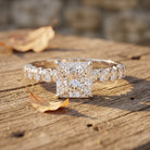 2 Carat IGI Certified Lab Grown Diamond Princess Cut Engagement Ring Lab - ( E-VS1 ) - Rosec Jewels