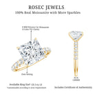Rosec Jewels-IGI Certified Lab Grown Diamond 3 Carat Square Cut Engagement Ring