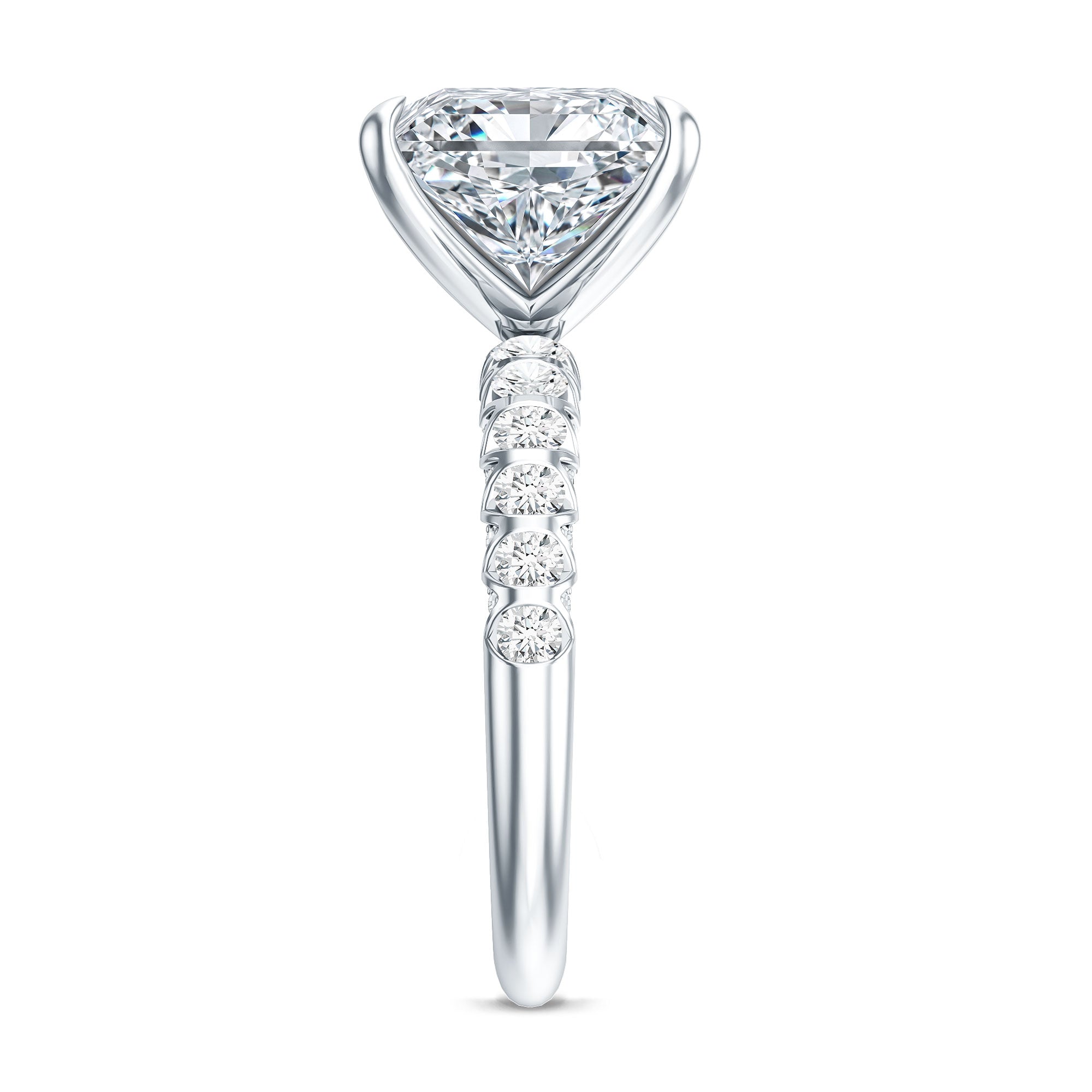 Rosec Jewels-Princess Cut 5 Carat Lab Grown Big Diamond Engagement Ring IGI Certified