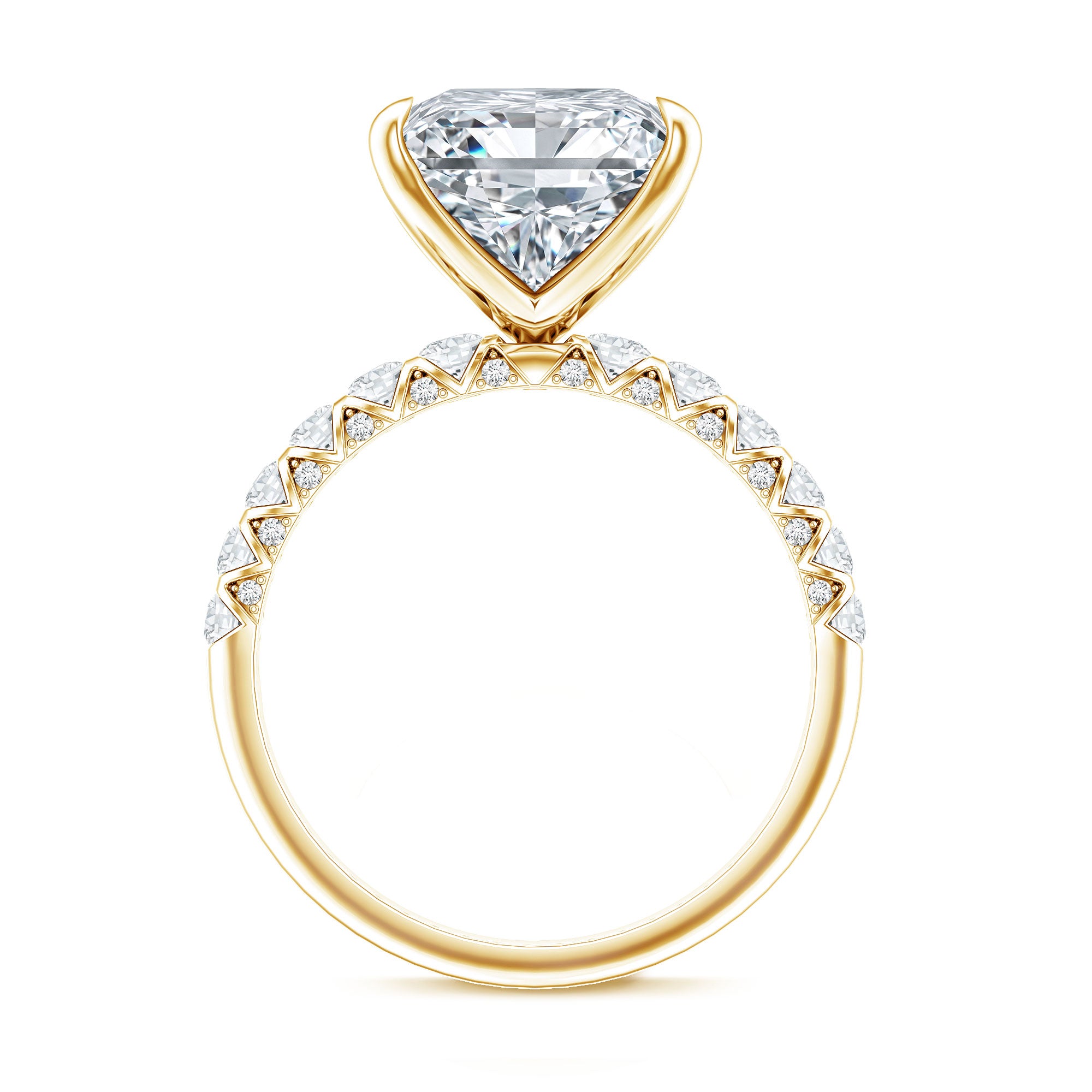 Rosec Jewels-Princess Cut 5 Carat Lab Grown Big Diamond Engagement Ring IGI Certified