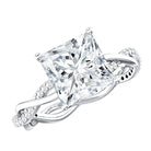 Rosec Jewels-Princess Cut 4 Carat Lab Grown Diamond Braided Engagement Ring IGI Certified