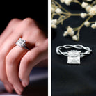 Rosec Jewels-Princess Cut 4 Carat Lab Grown Diamond Braided Engagement Ring IGI Certified