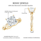 Rosec Jewels-Princess Cut 4 Carat Lab Grown Diamond Braided Engagement Ring IGI Certified