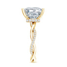 Rosec Jewels-IGI Certified 5 Carat Princess Cut Lab Grown Diamond Huge Engagement Ring with Braided Band