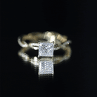 IGI Certified 2 Carat Princess Cut Lab Diamond Braided Engagement Ring with Hidden Halo Lab - ( E-VS1 ) - Rosec Jewels
