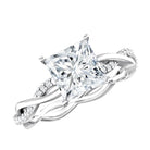 IGI Certified 2 Carat Princess Cut Lab Diamond Braided Engagement Ring with Hidden Halo Lab - ( E-VS1 ) - Rosec Jewels