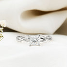IGI Certified 2 Carat Princess Cut Lab Diamond Braided Engagement Ring with Hidden Halo Lab - ( E-VS1 ) - Rosec Jewels