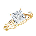 IGI Certified 2 Carat Princess Cut Lab Diamond Braided Engagement Ring with Hidden Halo Lab - ( E-VS1 ) - Rosec Jewels