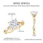 IGI Certified 2 Carat Princess Cut Lab Diamond Braided Engagement Ring with Hidden Halo Lab - ( E-VS1 ) - Rosec Jewels