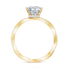 Rosec Jewels-IGI Certified 2 Carat Princess Cut Lab Diamond Braided Engagement Ring with Hidden Halo