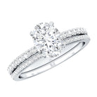 Rosec Jewels-IGI Certified 1 Carat Lab Grown Diamond Engagement Ring with Wedding Band Set