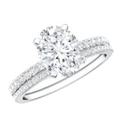 Rosec Jewels-IGI Certified 2 Carat Lab Grown Diamond Oval Wedding Ring Set