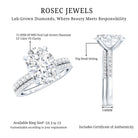 Rosec Jewels-3 Carat Oval Shaped Lab Grown Diamond Bridal Ring Set with IGI Certificate