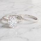 3 Carat Oval Shaped Lab Grown Diamond Bridal Ring Set with IGI Certificate Lab - ( E-VS1 ) - Rosec Jewels