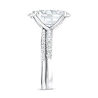 Rosec Jewels-4 Carat Huge Oval Lab Grown Diamond Solitaire Bridal Ring Set with IGI Certificate