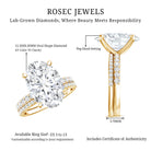 Rosec Jewels-4 Carat Huge Oval Lab Grown Diamond Solitaire Bridal Ring Set with IGI Certificate