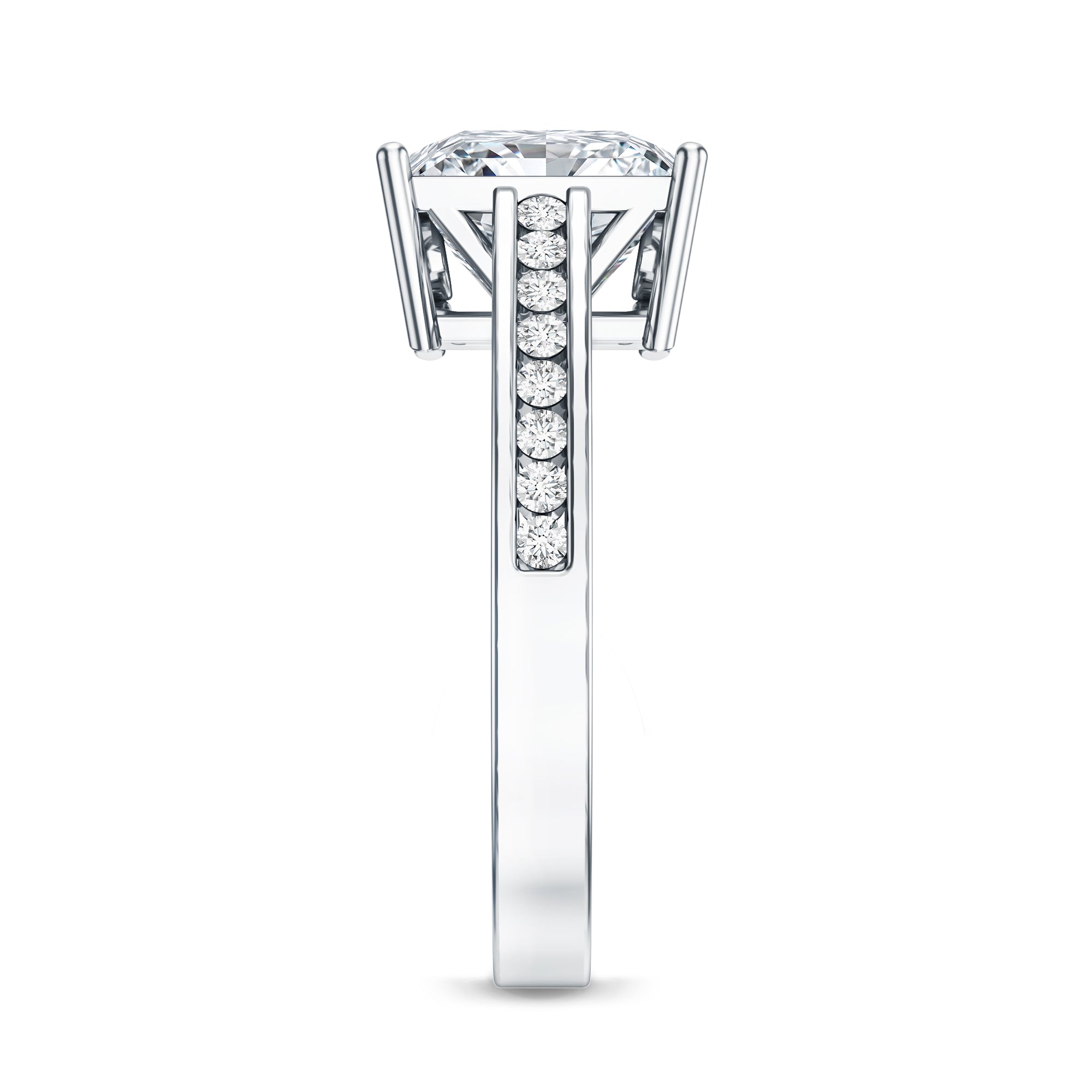 Rosec Jewels-Solitaire Princess Cut Lab Grown Diamond Engagement Ring 4 Carat IGI Certified