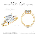 Rosec Jewels-Solitaire Princess Cut Lab Grown Diamond Engagement Ring 4 Carat IGI Certified