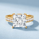 Solitaire Princess Cut Lab Grown Diamond Engagement Ring 4 Carat IGI Certified Lab - ( E-VS1 ) - Rosec Jewels