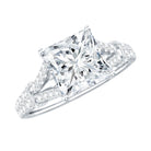 3 Carat Princess Cut Lab Grown Diamond Split Shank Engagement Ring IGI Certified Lab - ( E-VS1 ) - Rosec Jewels