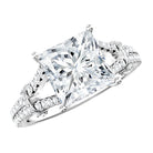 Rosec Jewels-IGI Certified Princess Cut Lab Grown Diamond 4 Carat Engagement Ring in Split Shank