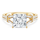 Rosec Jewels-IGI Certified Big 5 Carat Lab Grown Diamond Princess Cut Engagement Ring with Split Shank
