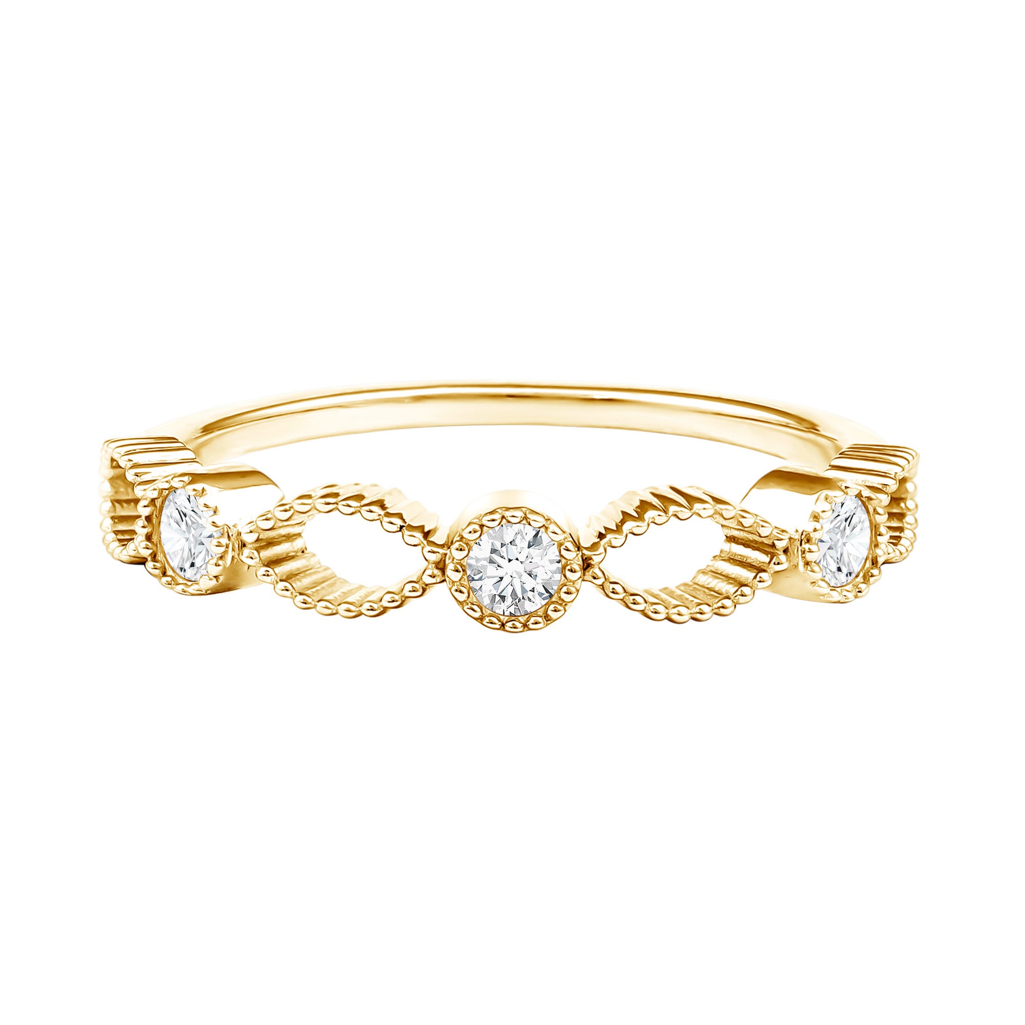 Rosec Jewels-Infinity Inspired Lab Grown Diamond Stackable Ring for Women