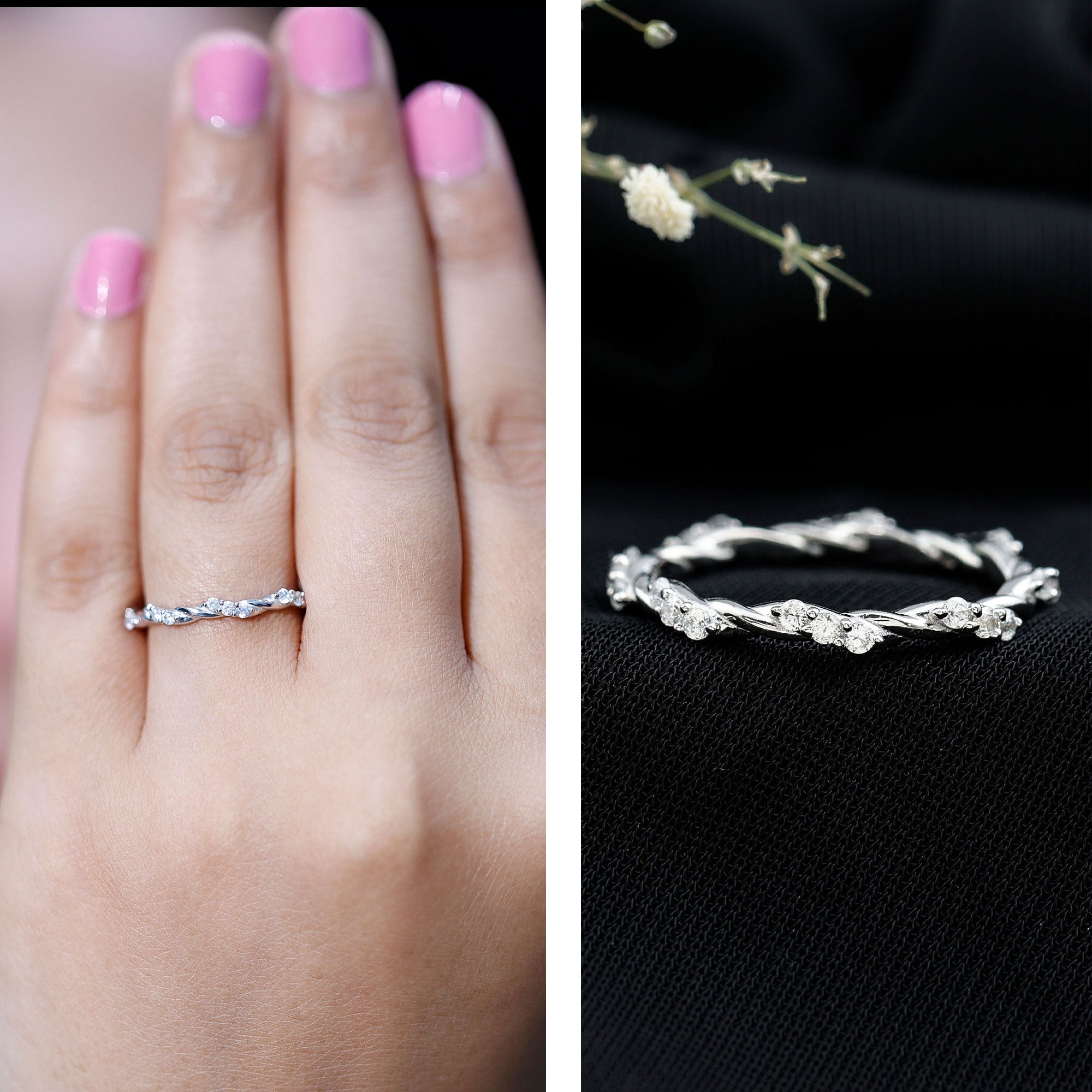 Rosec Jewels-Lab Grown Twisted Diamond Stackable Ring