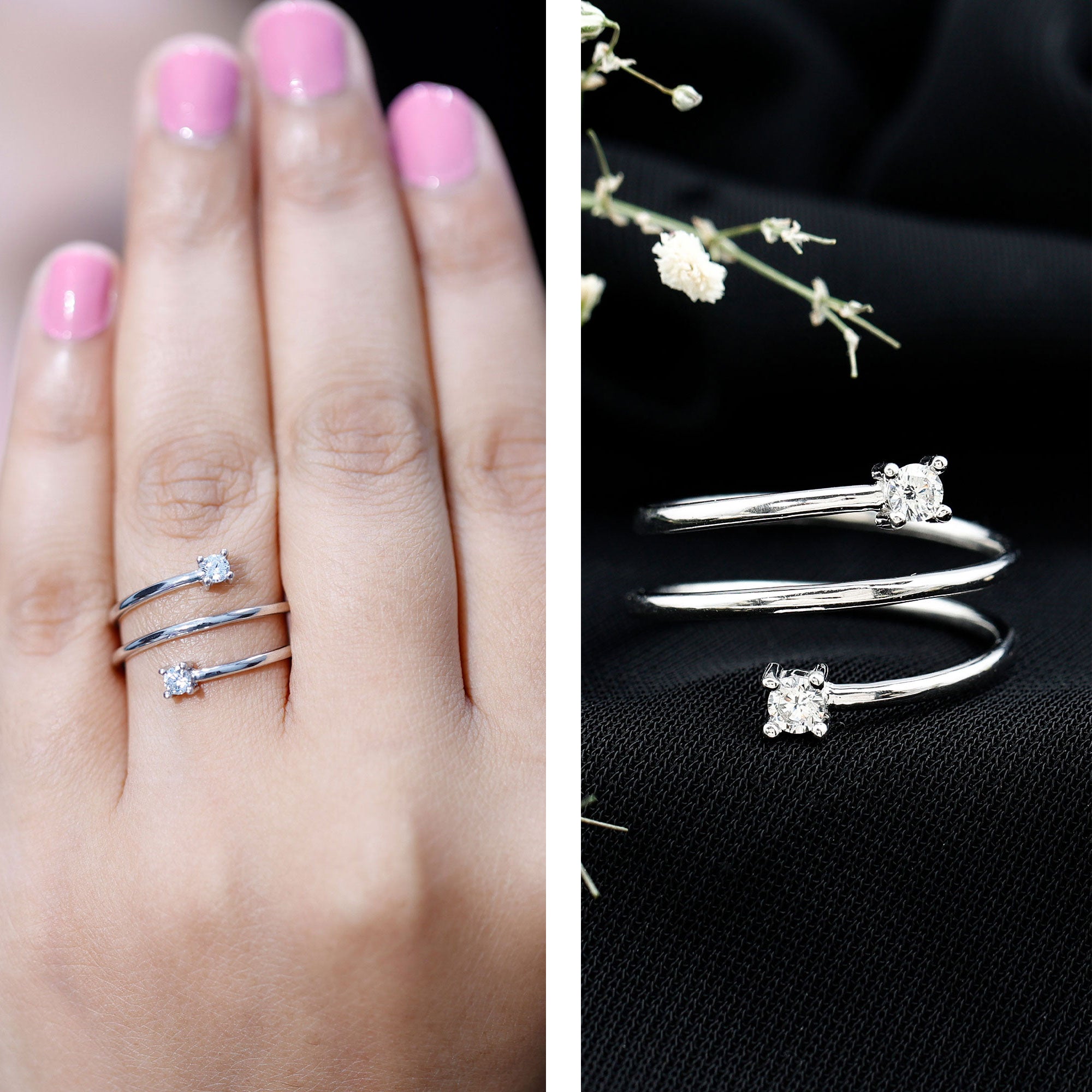 Rosec Jewels-Lab Grown Diamond Spiral Ring