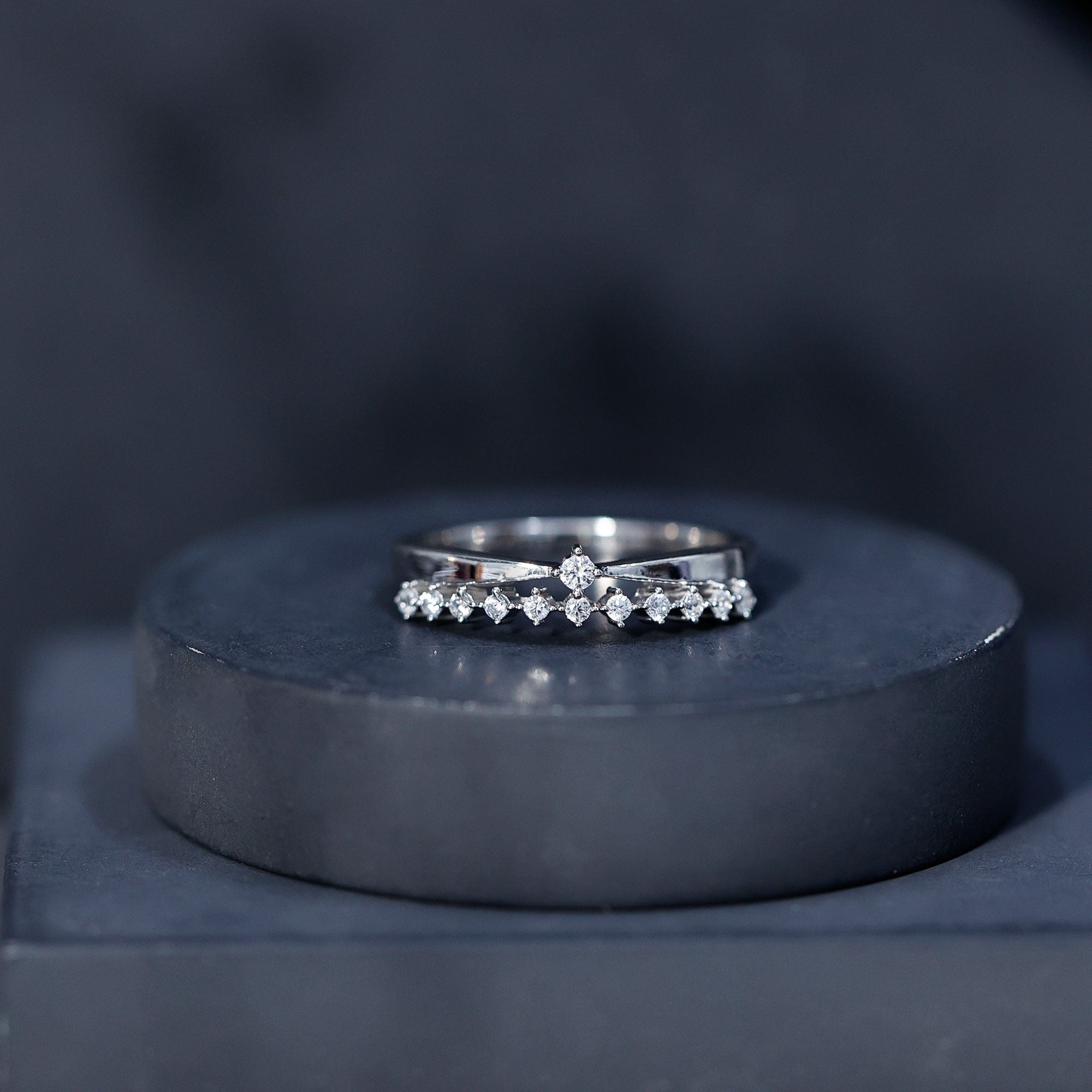 Rosec Jewels-Stackable Round Cut Lab Grown Diamond Anniversary Ring