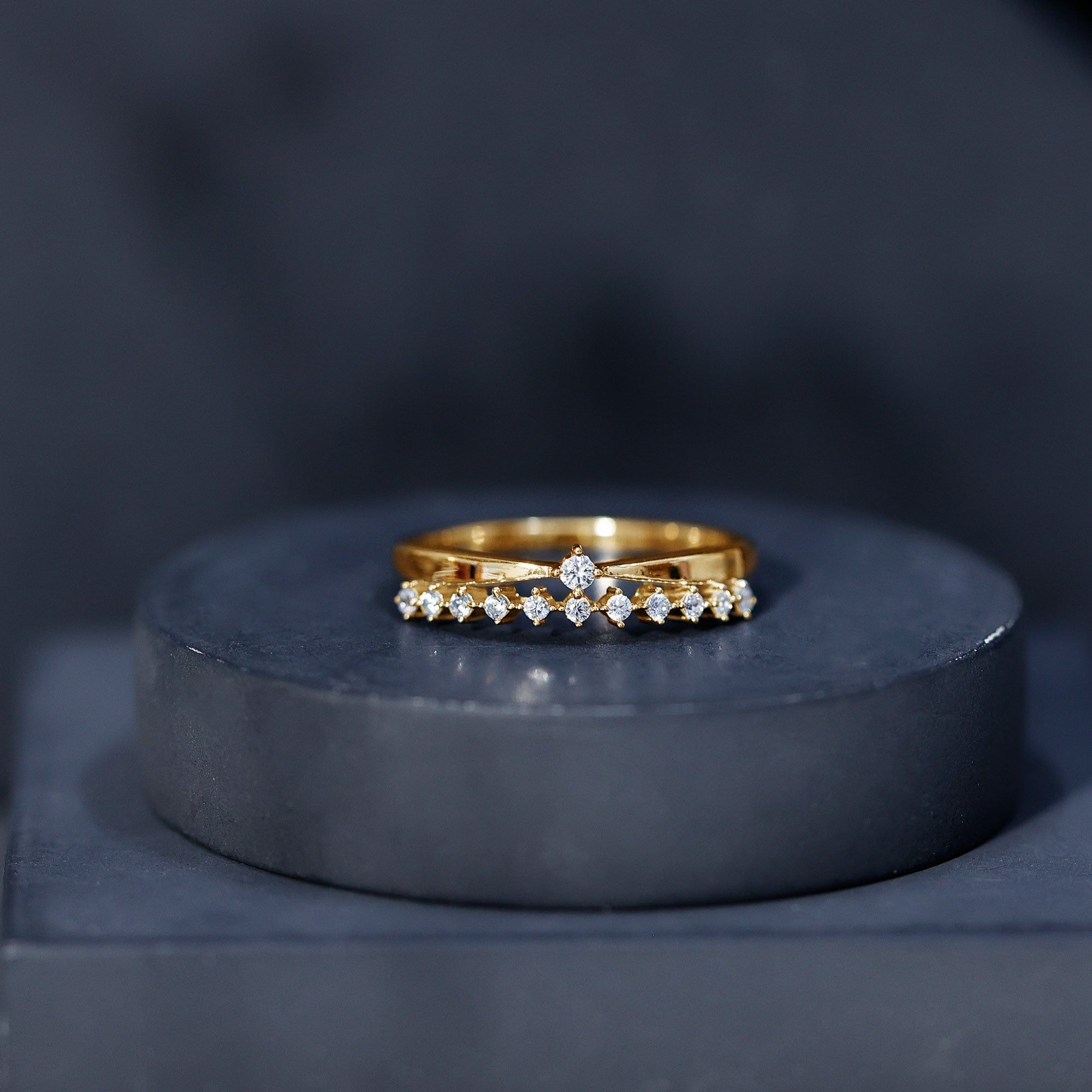 Rosec Jewels-Stackable Round Cut Lab Grown Diamond Anniversary Ring