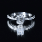 IGI Certified Emerald Cut Lab Grown Diamond Engagement Ring 2 Carat Lab - ( E-VS1 ) - Rosec Jewels