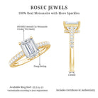 IGI Certified Emerald Cut Lab Grown Diamond Engagement Ring 2 Carat Lab - ( E-VS1 ) - Rosec Jewels