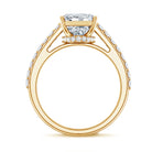 Rosec Jewels-IGI Certified 4 Carat Emerald Cut Lab Grown Diamond Engagement Ring with Hidden Halo