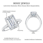 Rosec Jewels-Emerald Cut 5 Carat Lab Grown Diamond Solitaire Engagement Ring IGI Certified