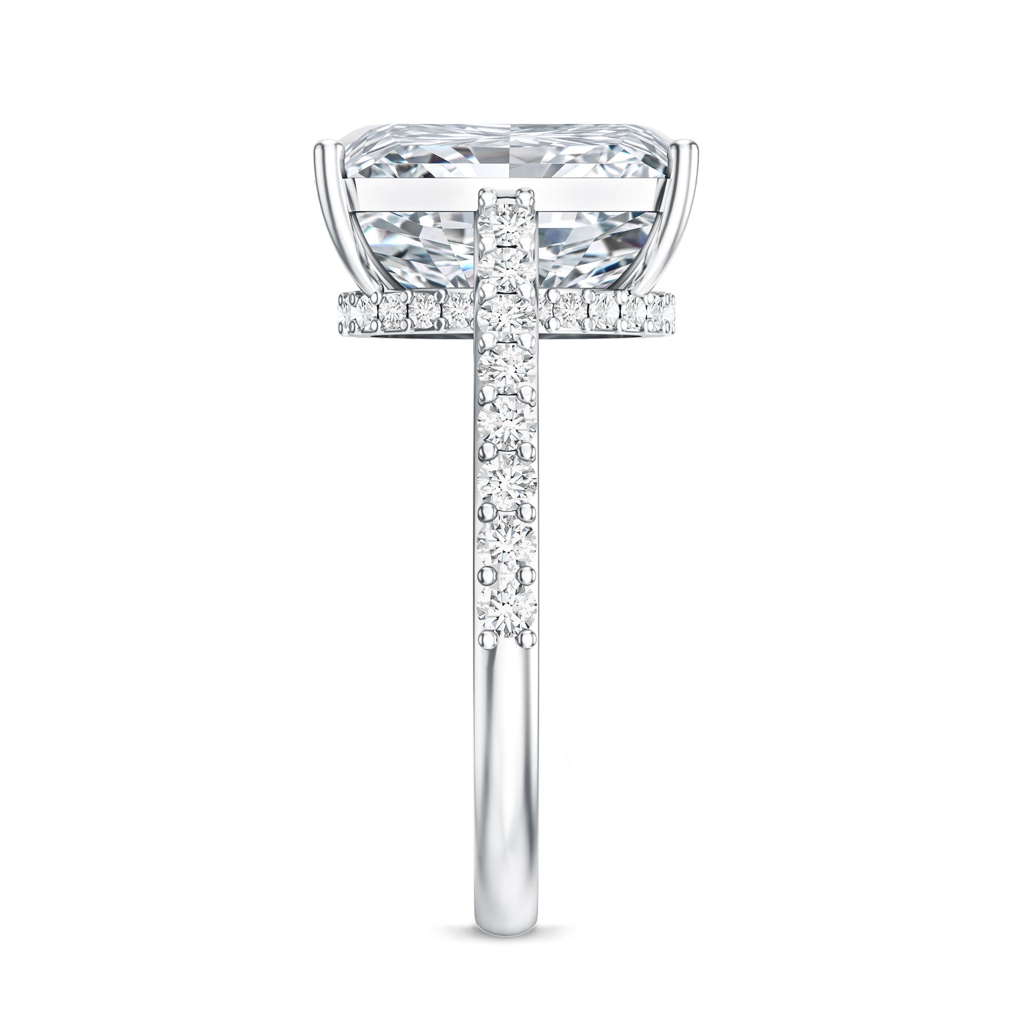 Rosec Jewels-Emerald Cut 5 Carat Lab Grown Diamond Solitaire Engagement Ring IGI Certified