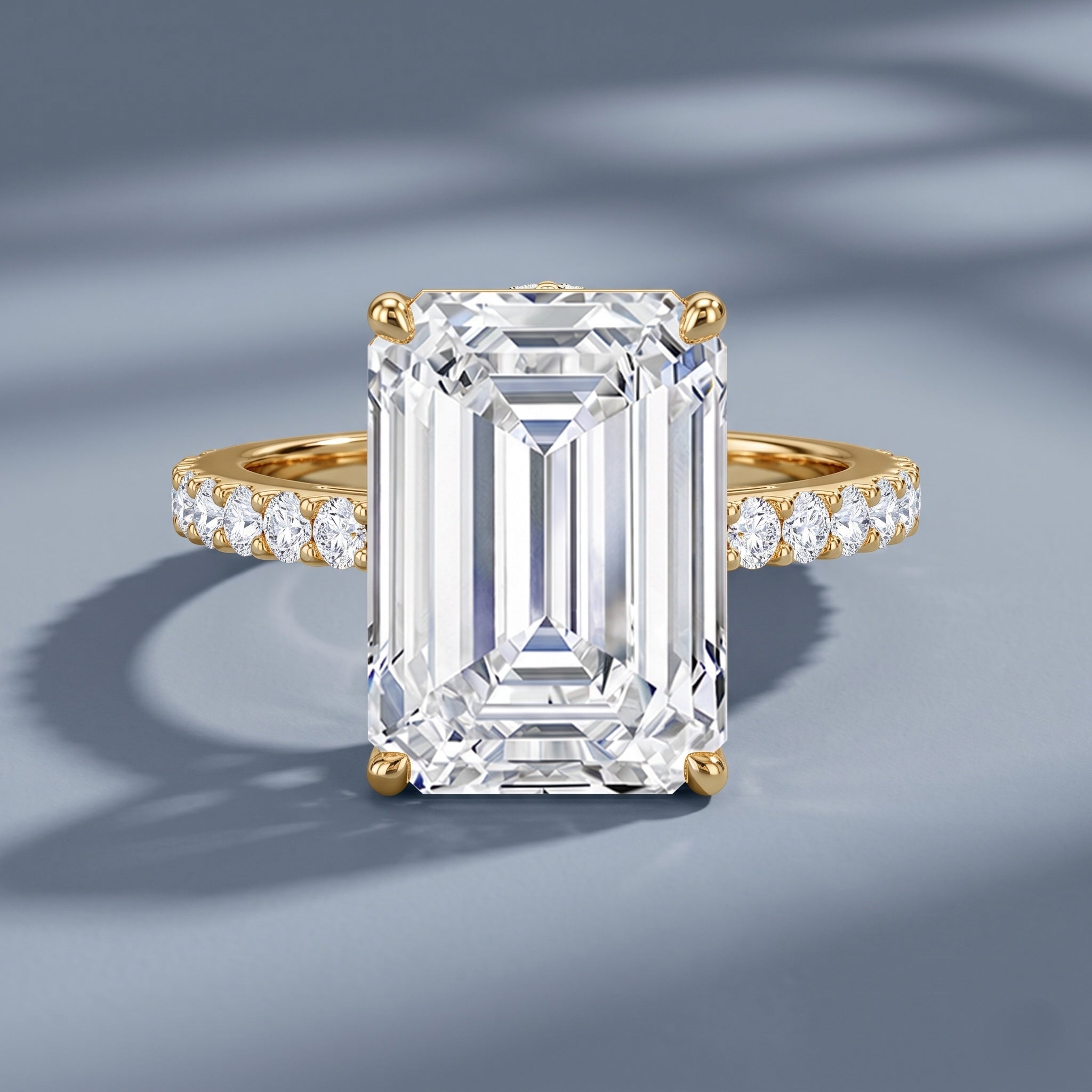 Emerald Cut 5 Carat Lab Grown Diamond Solitaire Engagement Ring IGI Certified Lab - ( E-VS1 ) - Rosec Jewels