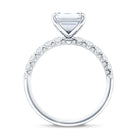 Rosec Jewels-IGI Certified 3 Carat Emerald Cut Lab Grown Diamond Engagement Ring with Side Stones